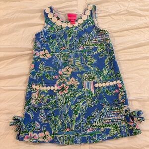 Lilly Pulitzer Girls Shift Dress in Blue Alligator Jungle